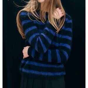 NEW JUMPER1234 blended stripe crew sweater in night sea